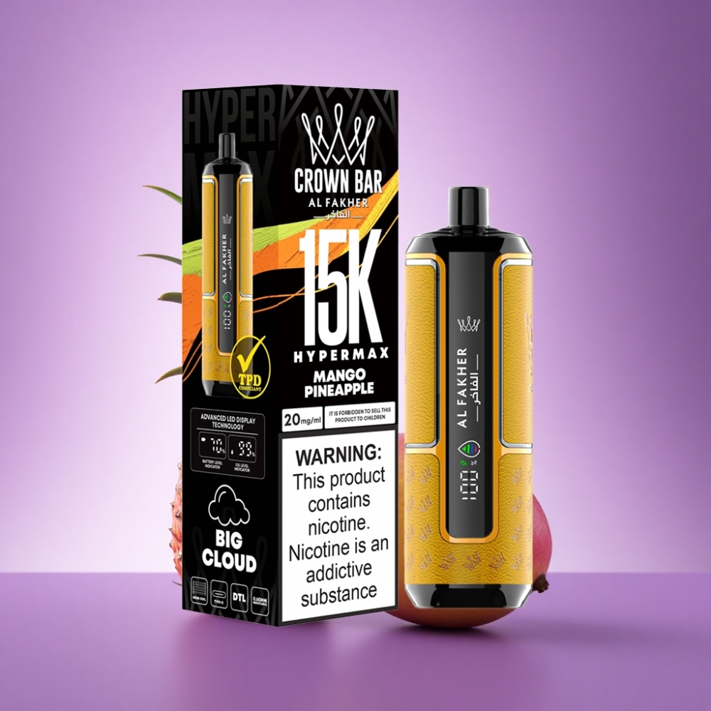 Al Fakher Crown Bar 15K Hypermax Ananāsu Manga 22ml 600mAh
