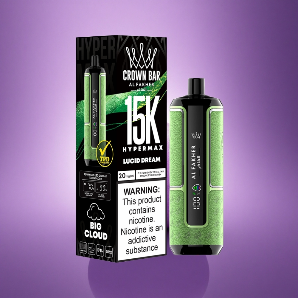 Al Fakher Crown Bar 15K Hypermax Gaišais Sapnis 22ml 600mAh