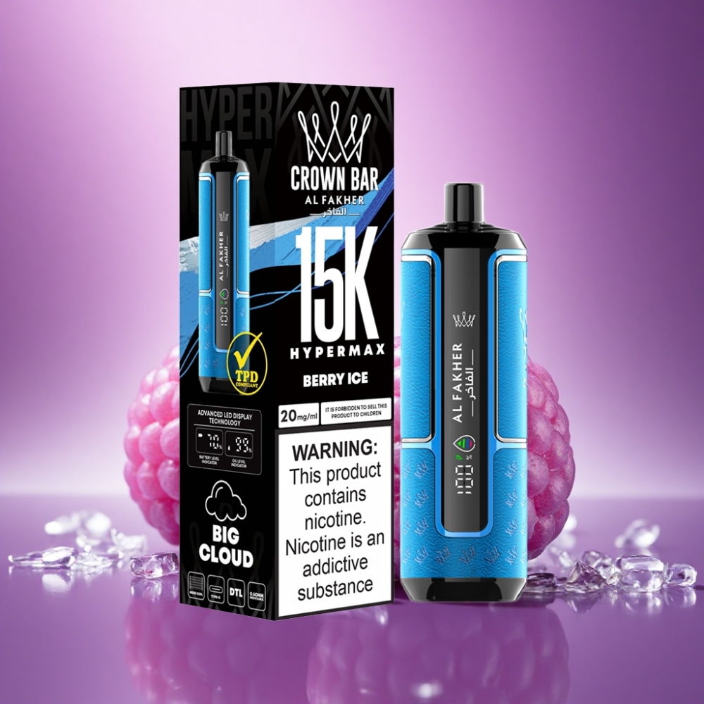 Al Fakher Crown Bar 15K Hypermax Ogļu Ledus ar 600mAh un 6mg nikotīna