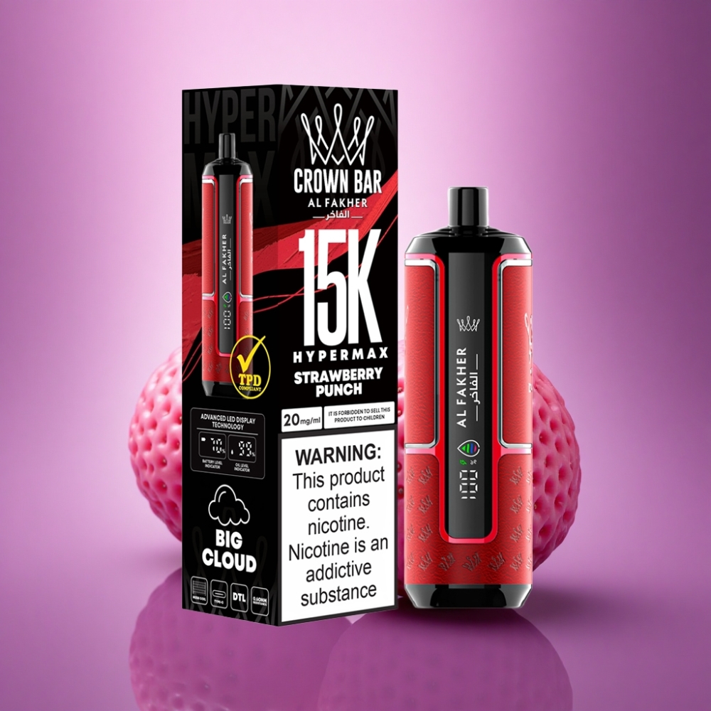 Al Fakher Crown Bar 15K Hypermax Zemeņu Piedzīvojums 22ml 600mAh
