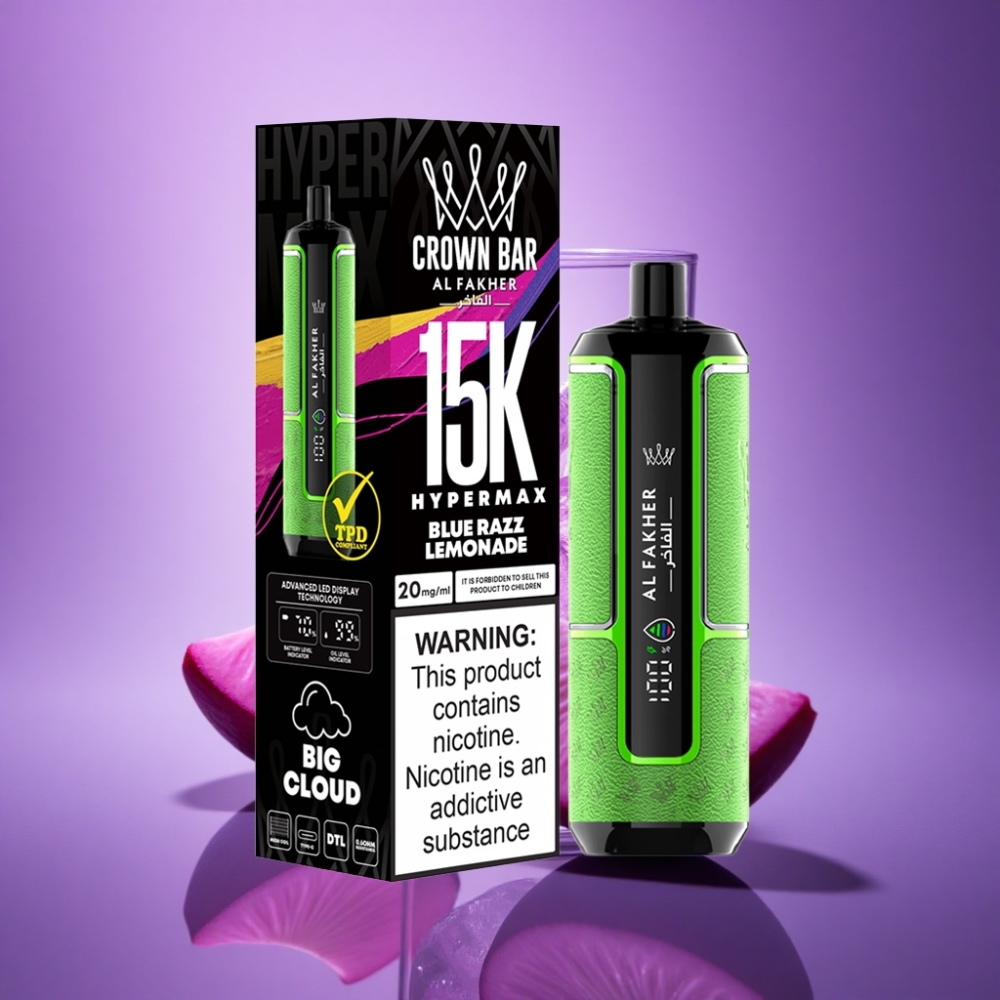 Al Fakher Crown Bar 15K Hypermax Zilā Aveņu Limonāde 600mAh 22ml