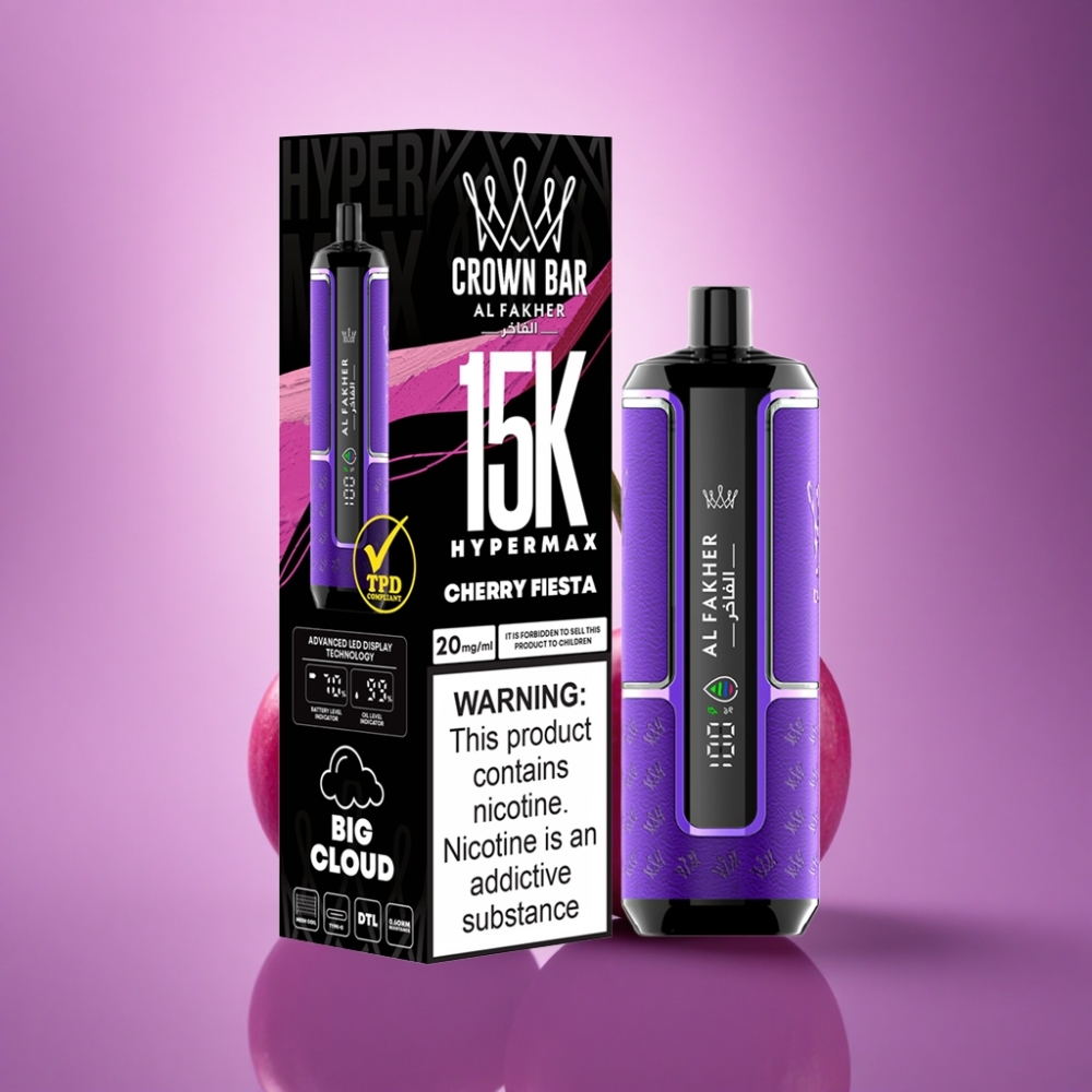 Al Fakher Crown Bar 15K Hypermax Ķiršu Fiesta 22ml 600mAh