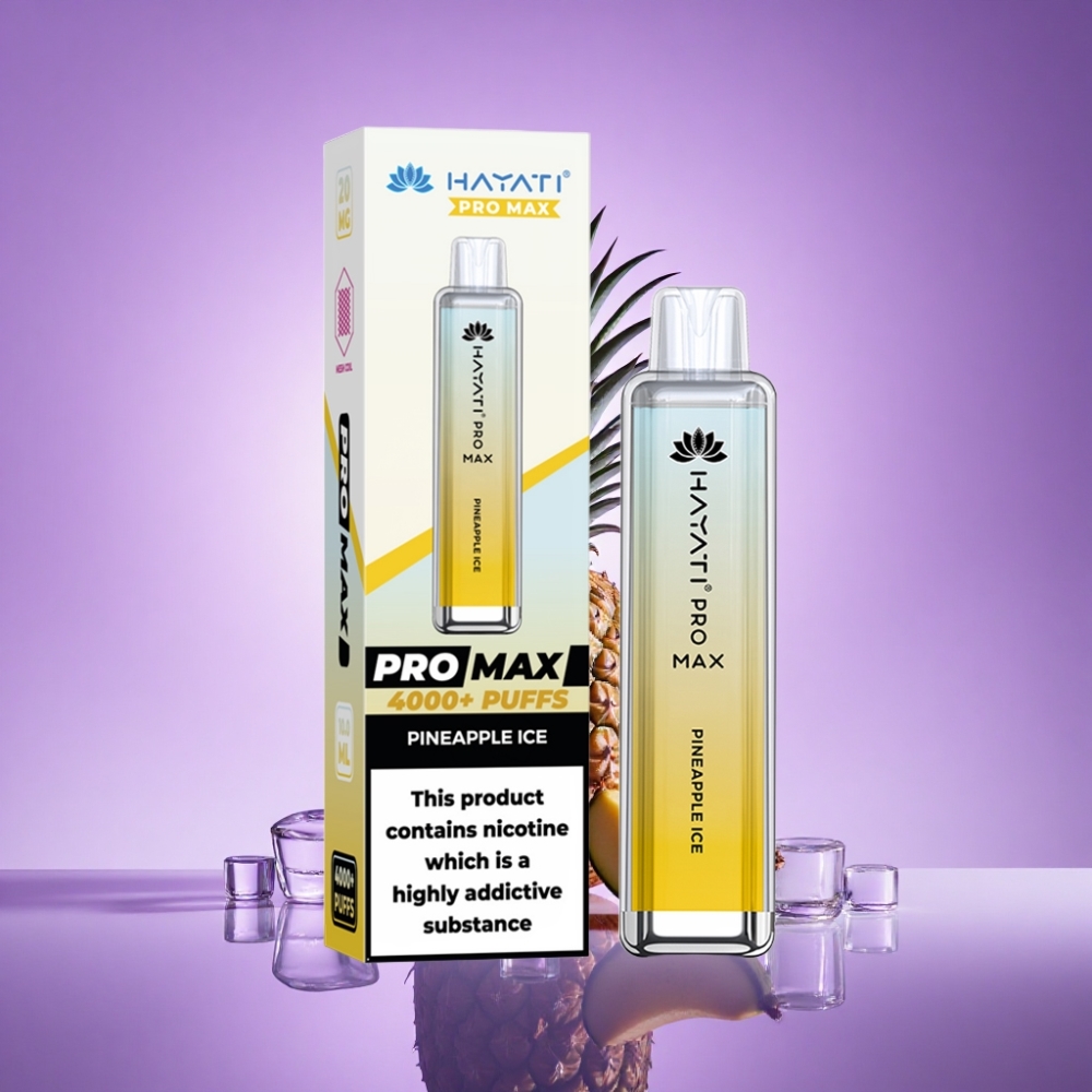 Hayati Pro Max 4000 Puffs Ananāsu Ledus 2% Nikotīns 1400mAh