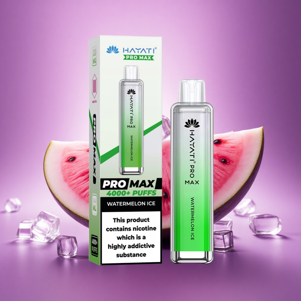 Hayati Pro Max 4000 Puffs Arbūzu Ledus 2% Nikotīna 1400mAh