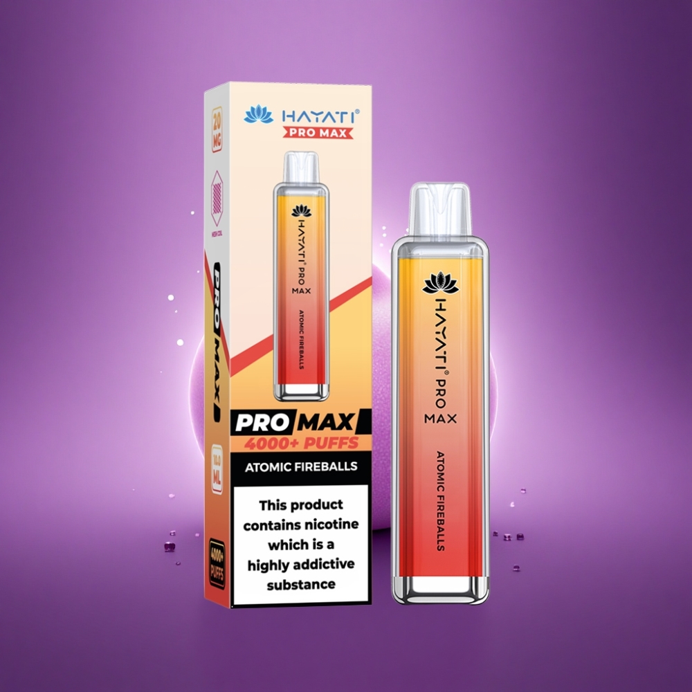 Hayati Pro Max 4000 Puffs Atomiskās Ugunslodes 2% Nikotīna 1400mAh