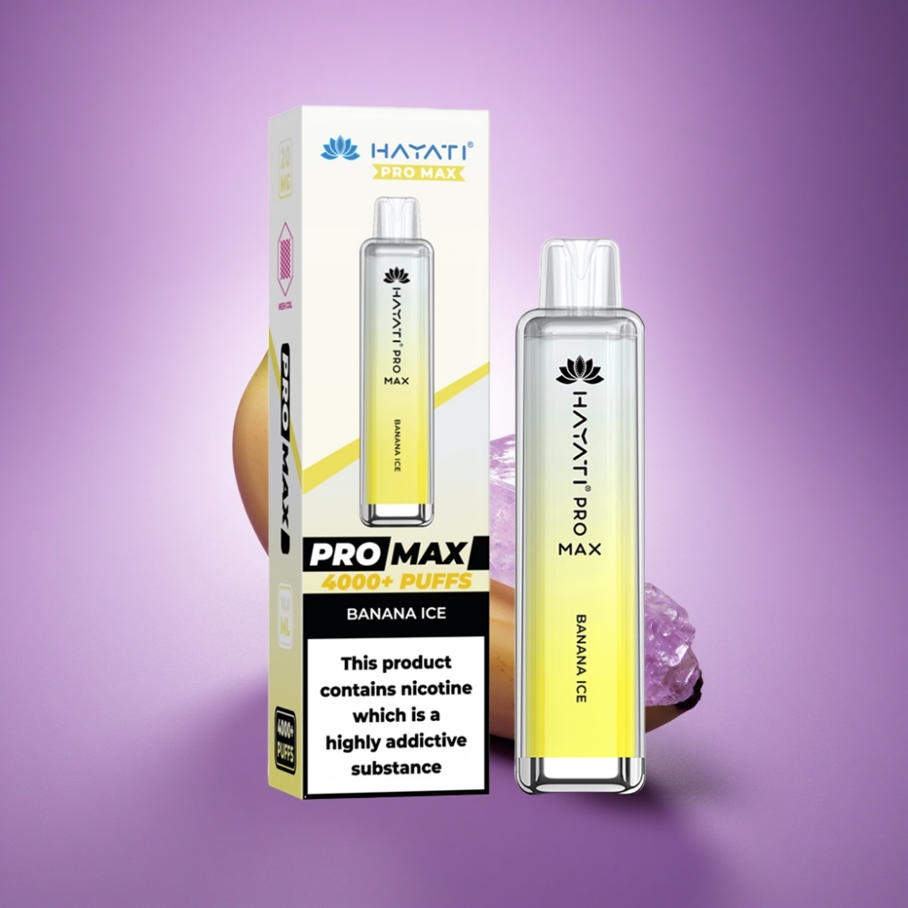 Hayati Pro Max 4000 Puffs Banānu Ledus 5% Nikotīna 1400mAh