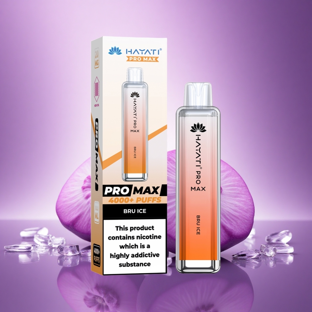Hayati Pro Max 4000 Puffs Bru Ledus 5% Nikotīns 1400mAh