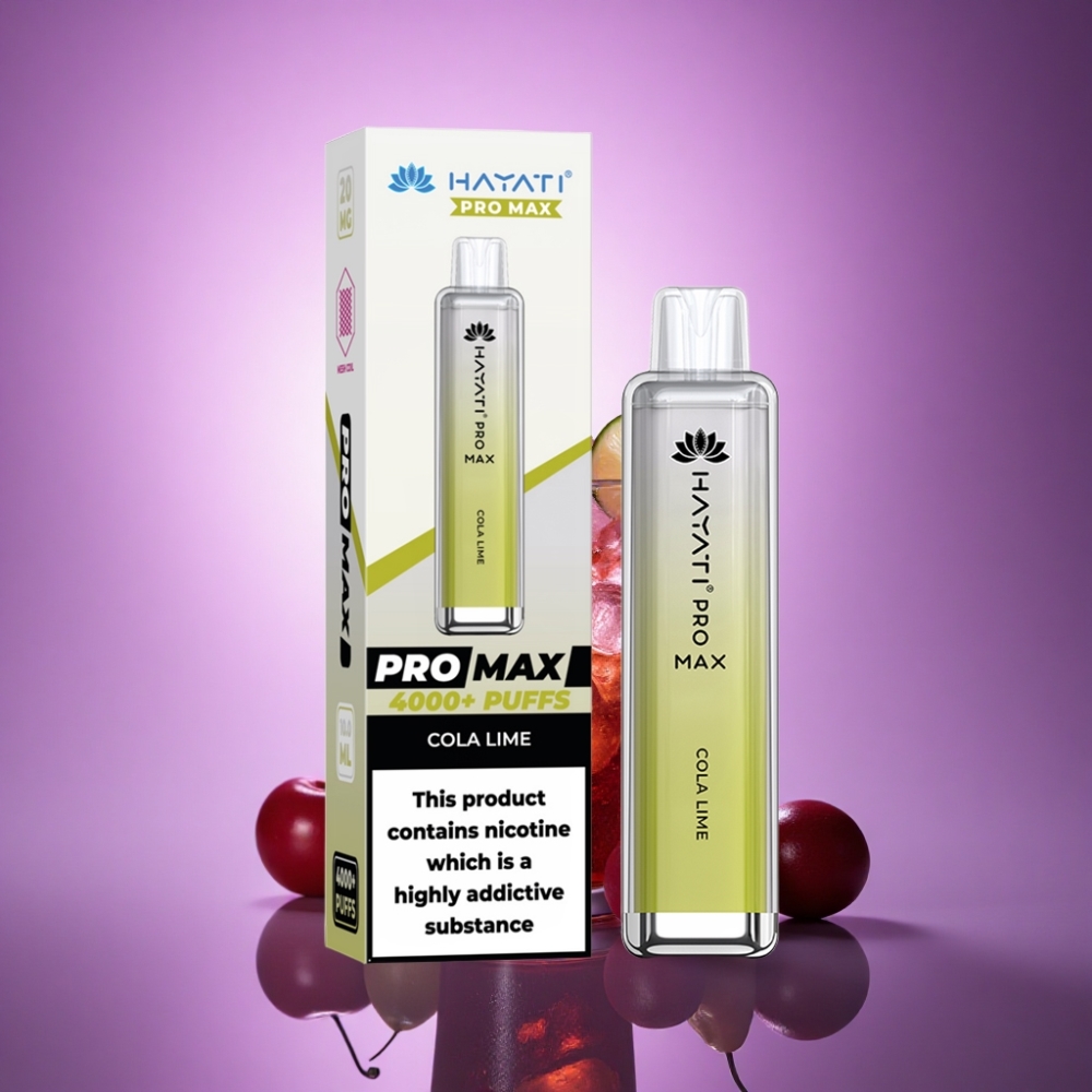 Hayati Pro Max 4000 Puffs Kola Laima 2% Nikotīna 1400mAh
