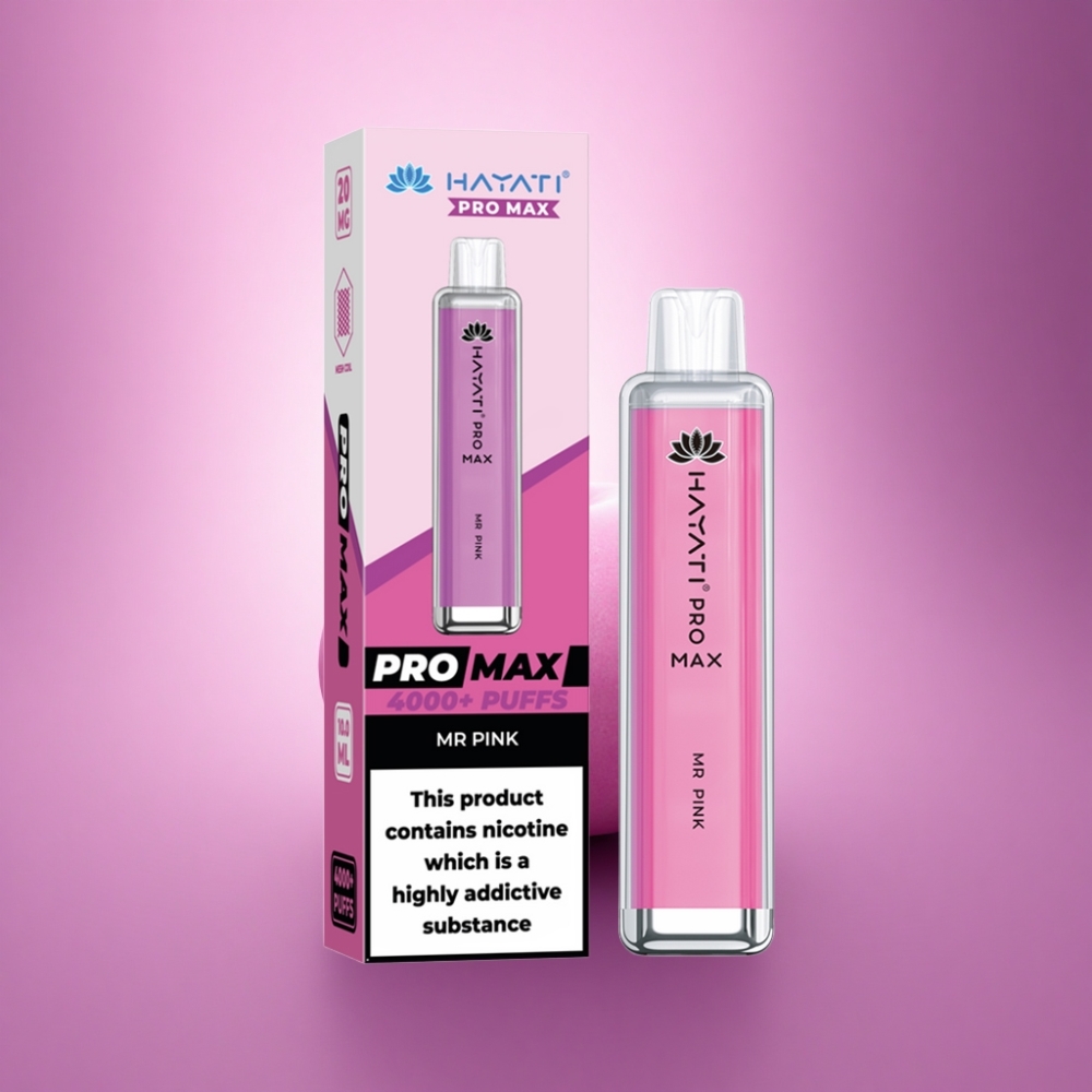 Hayati Pro Max 4000 Puffs Kungs Rozā 2% Nikotīns 1400mAh