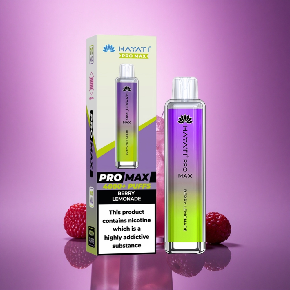 Hayati Pro Max 4000 Puffs Ogļu Citronāde ar 5% Nikotīna un 1400mAh