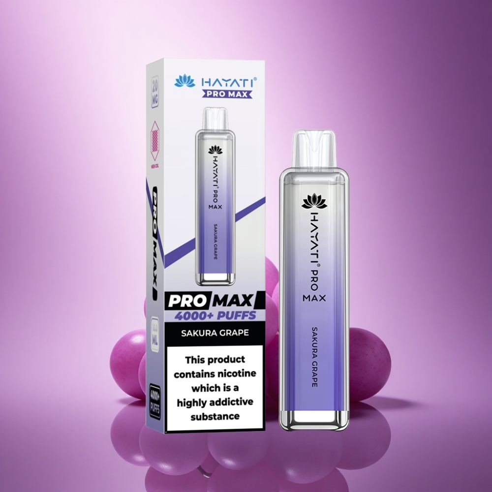 Hayati Pro Max 4000 Puffs Sakura Vīnogu ar 5% Nikotīnu un 1400mAh