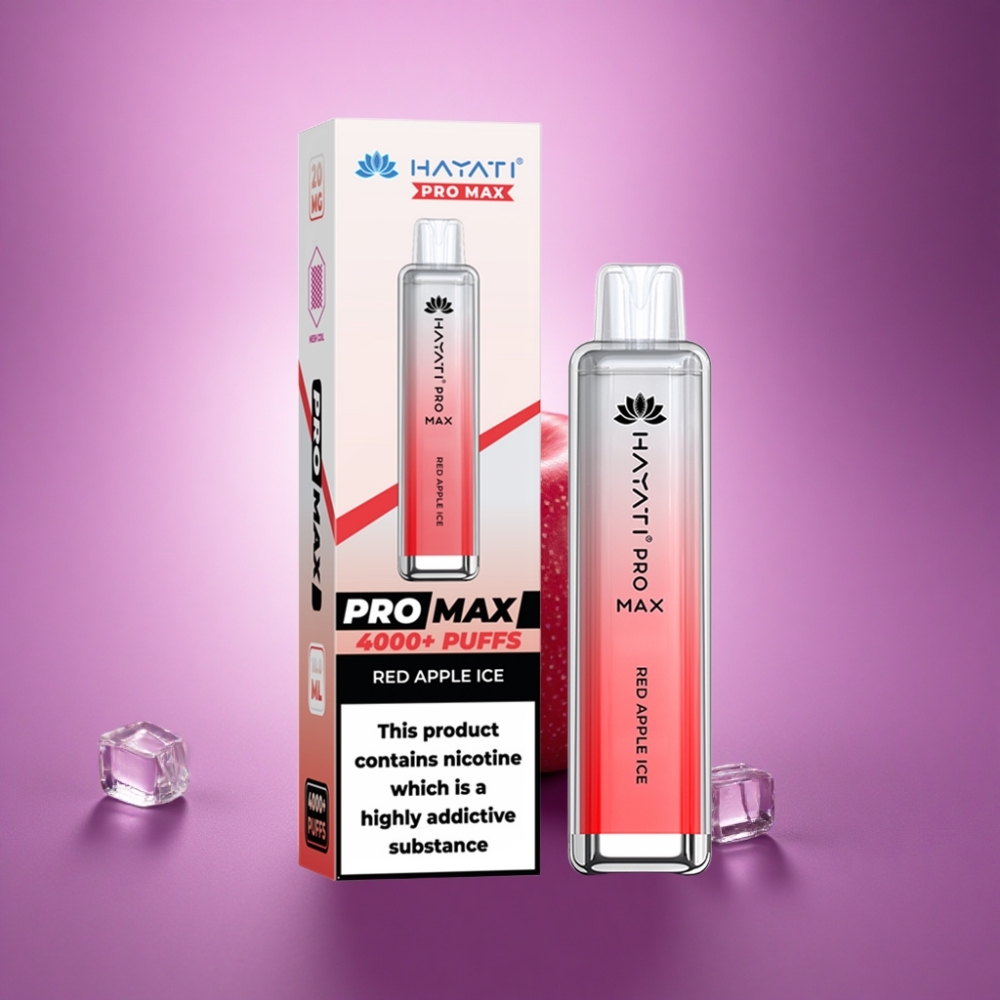 Hayati Pro Max 4000 Puffs Sarkanā ābola ledus 5% nikotīna 1400mAh