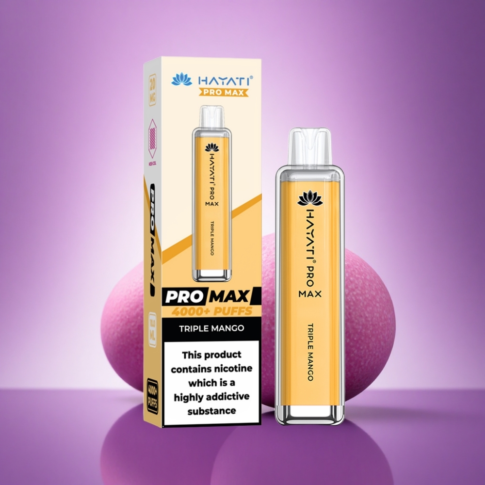 Hayati Pro Max 4000 Puffs Trīskāršais Mango 2% Nikotīna 1400mAh