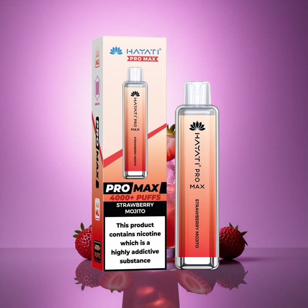 Hayati Pro Max 4000 Puffs Zemeņu Mojito ar 5% nikotīna un 1400mAh