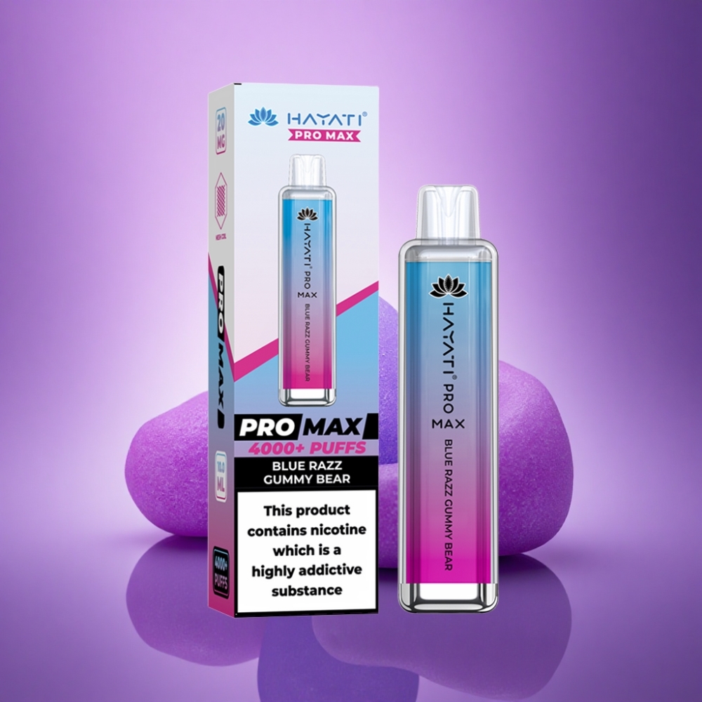 Hayati Pro Max 4000 Puffs Zilā Aveņu Gumijlācis 2ml 1400mAh