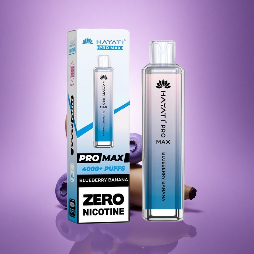 Hayati Pro Max 4000 Puffs Zilā Kazeņu Banānu Duālais 1.1 Ohm Režģis ar 1400mAh Bat