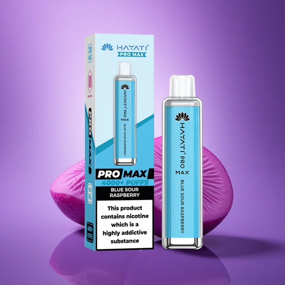 Hayati Pro Max 4000 Puffs Zilā Skābā Aveņu 5% Nikotīna 1400mAh