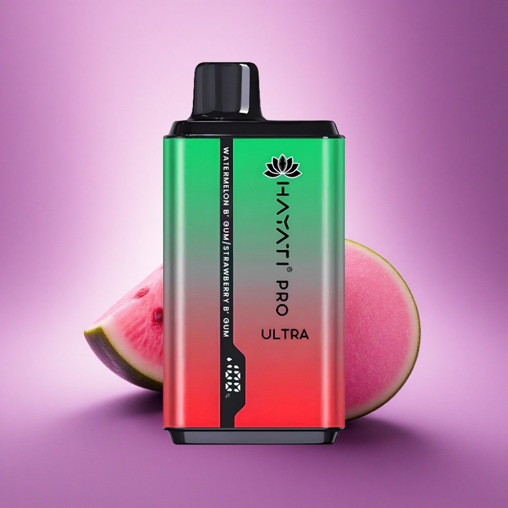 Hayati Pro Ultra 15000 Puffs Arbūzu Pūšļu Gumija Zemeņu Pūšļu Gumija ar 850mAh un 2% nikotīna