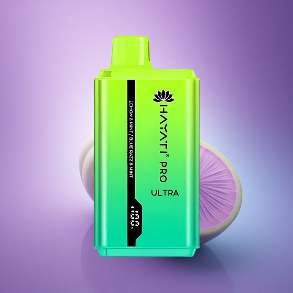 Hayati Pro Ultra 15000 Puffs Citrons & Mētra Zilā Aveņu & Mētra 850mAh 2% nikotīns