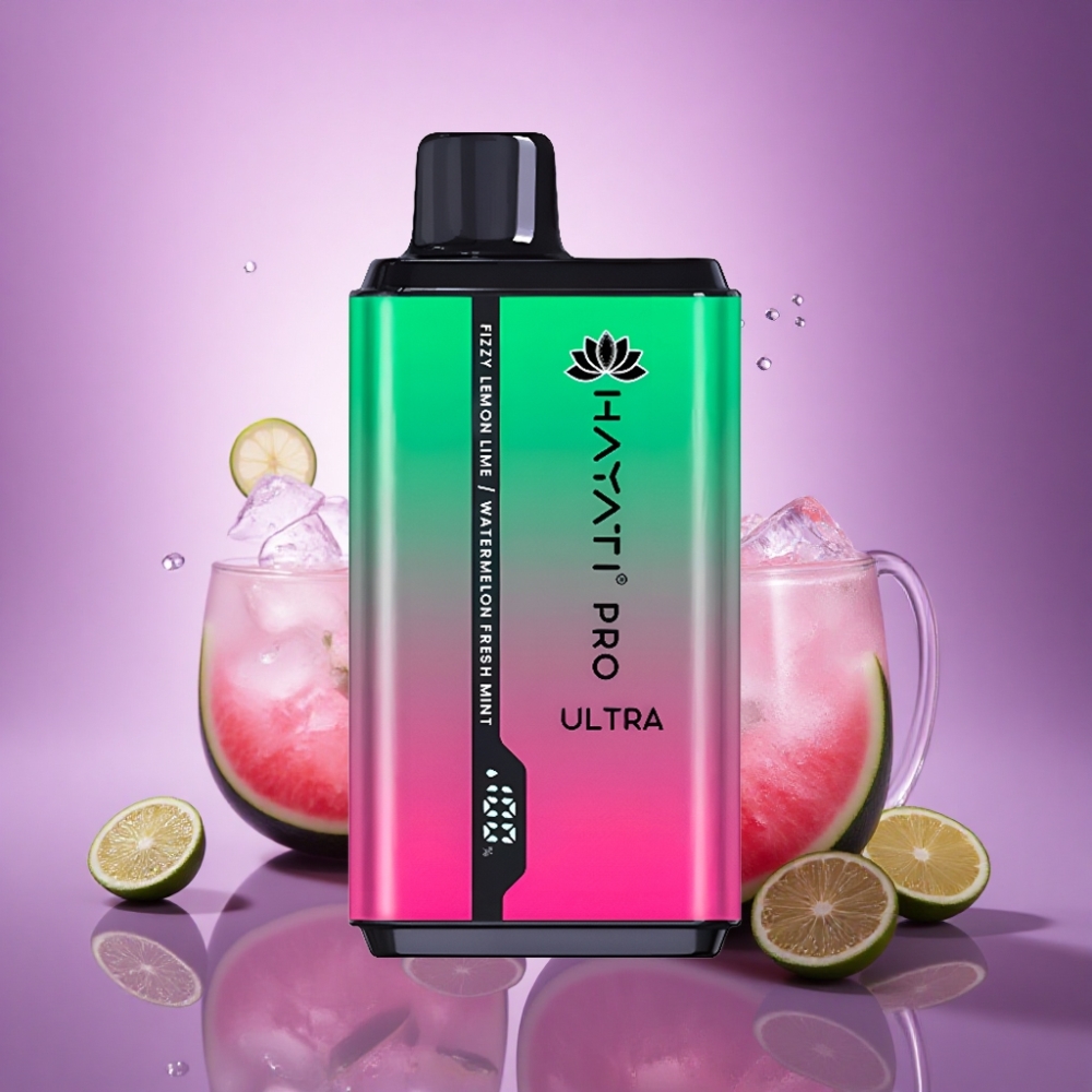 Hayati Pro Ultra 15000 Puffs Gaistošais Citrons & Laimes Arbūzs Svaigs Piparmētra 850mAh 2% Nikotīns