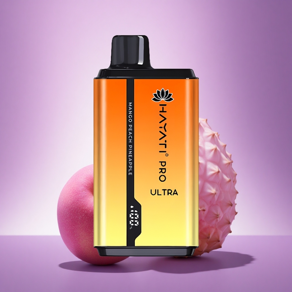 Hayati Pro Ultra 15000 Puffs Mango Persiku Ananāss 850mAh 2% nikotīna