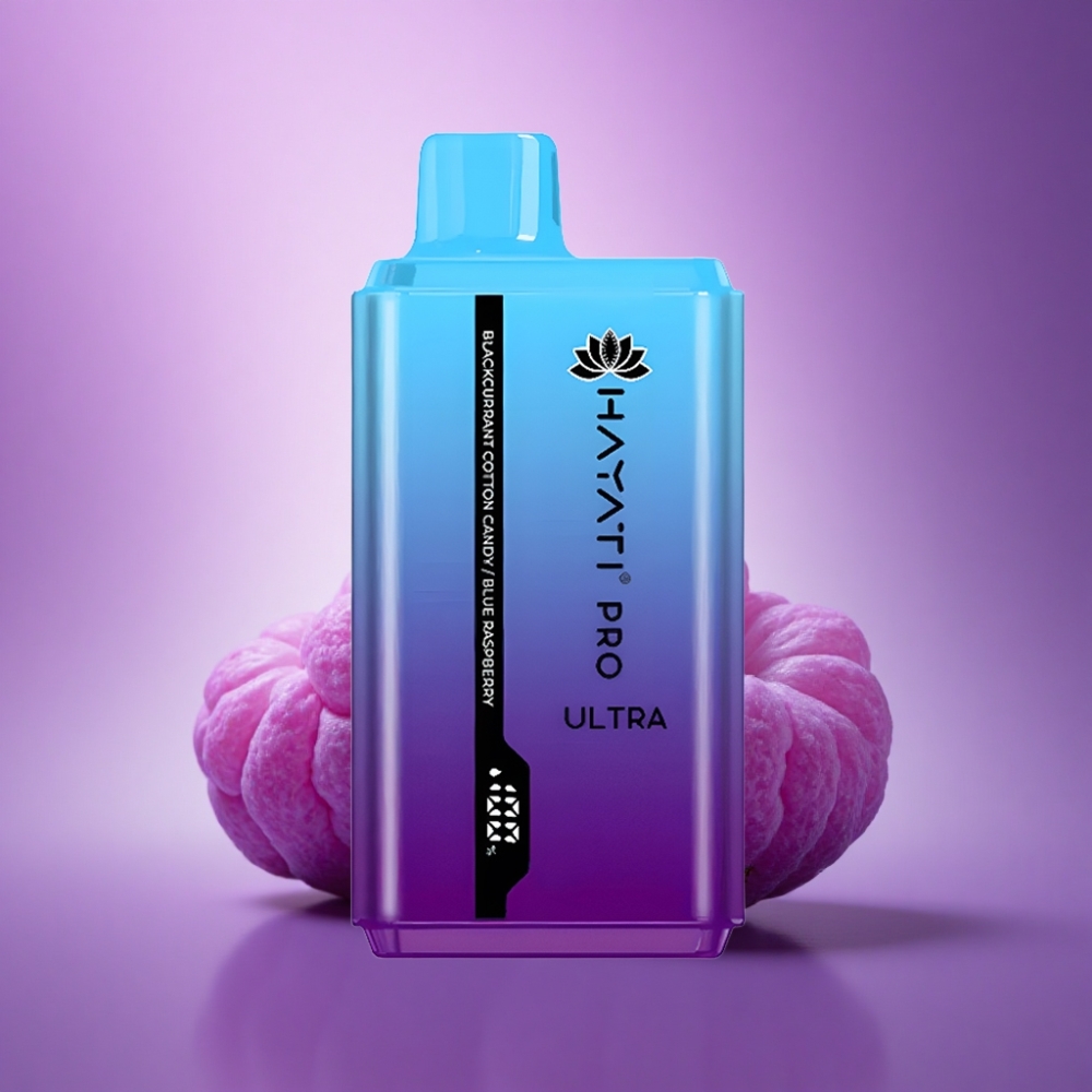Hayati Pro Ultra 15000 Puffs Melnoābolu Vates Cukurs Zilā Aveņu 850mAh 2% nikotīna