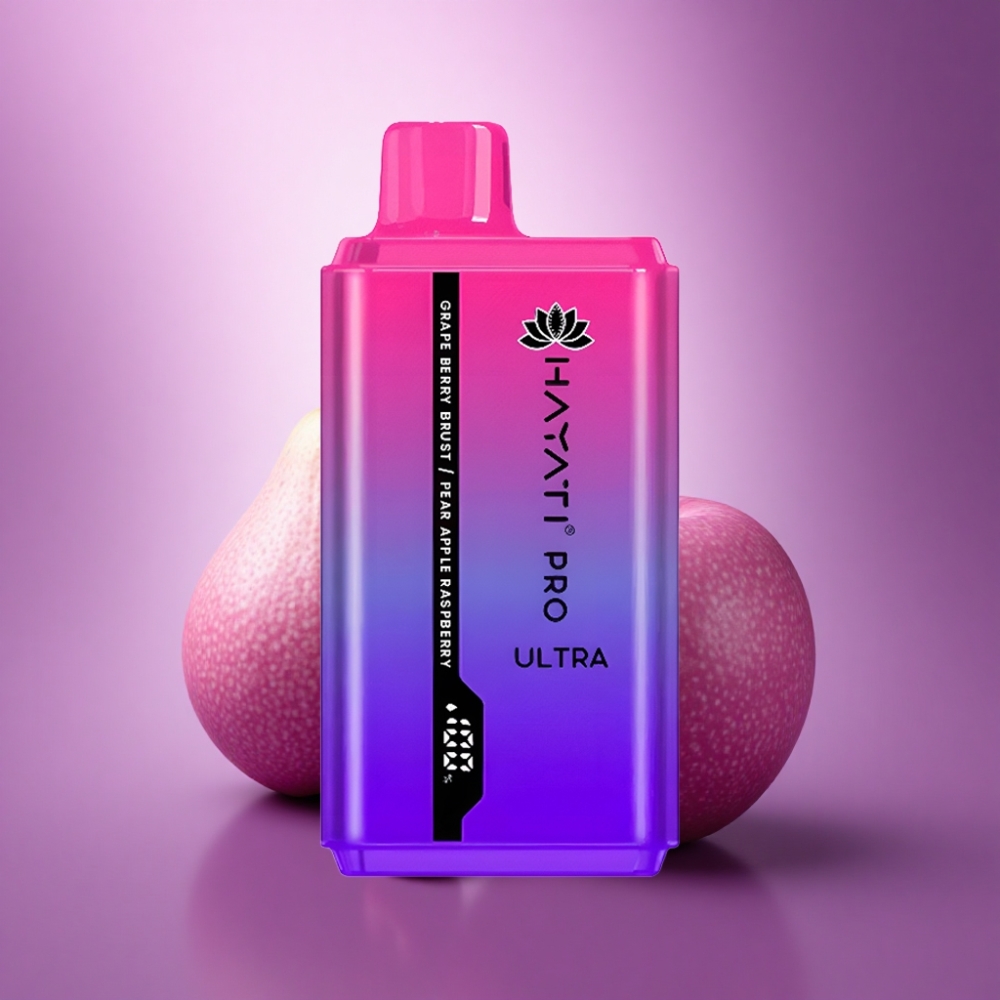 Hayati Pro Ultra 15000 Puffs Vīnogu Ogļu Pērles Ābolu Avenes ar 2% nikotīna un 850mAh