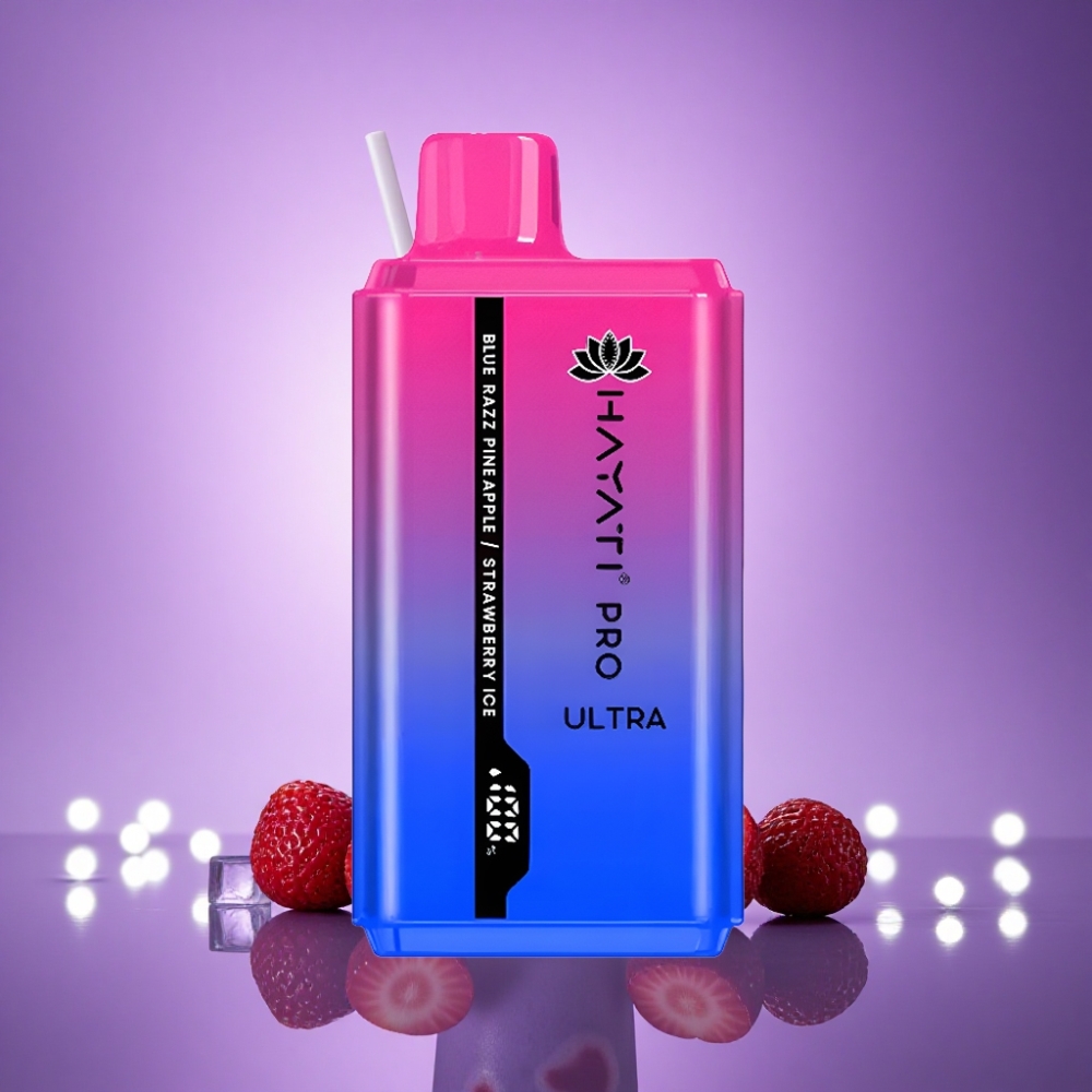 Hayati Pro Ultra 15000 Puffs Zilā Aveņu Ananāsu Zemeņu Ledus ar 850mAh un 2% nikotīna
