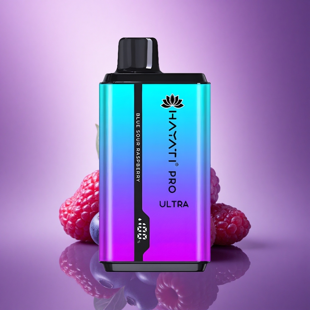 Hayati Pro Ultra 15000 Puffs Zilā Aveņu Avenes Mentola 850mAh 2% Nikotīns