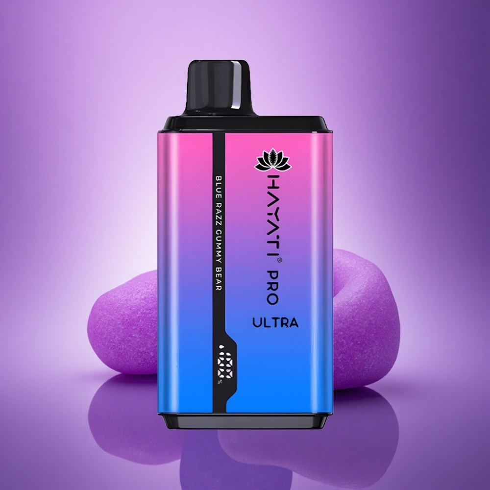 Hayati Pro Ultra 15000 Puffs Zilā Aveņu Gumijlācis 850mAh 2% Nikotīns