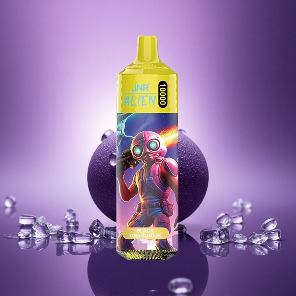 JNR Alien 10000 Melnais Pūķis Ledus ar 850mAh un 20ml E-šķidruma