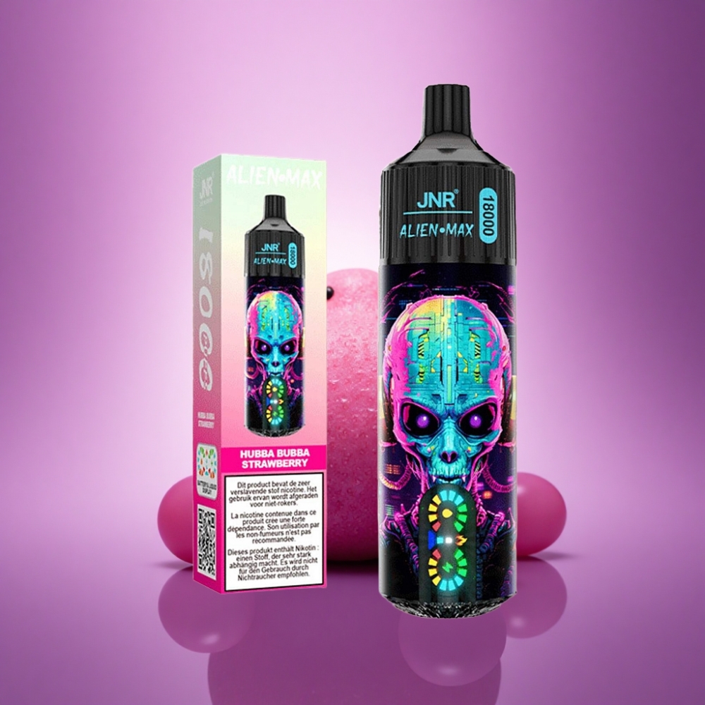 JNR Alien Max 18000 Zemeņu Hubba Bubba ar 850mAh un 28ml e-šķidruma