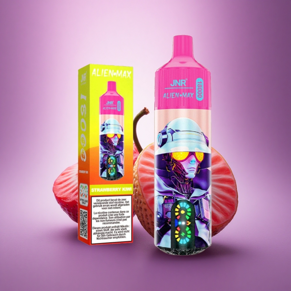 JNR Alien Max 18000 Zemeņu Kivi ar 850mAh un Divkāršu Kodolu