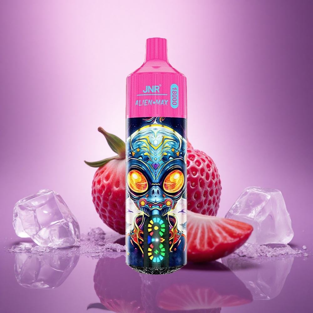 JNR Alien Max 18000 Zemenes Saldējums ar 850mAh un Divkāršo Mēness Spoli