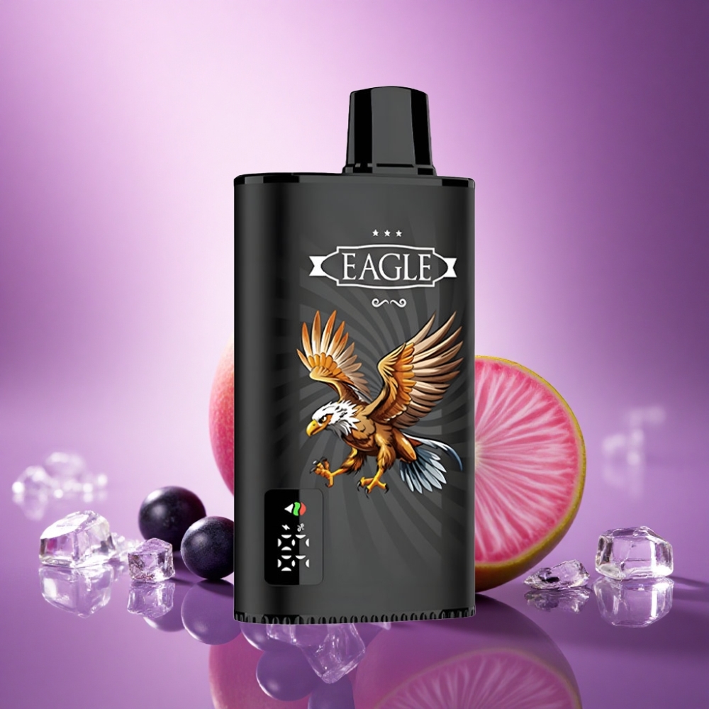 JNR EAGLE Smart 23000 Melnais ērkšķogas mango ledus ar 1.0ohm sietu spoli un 750mAh bateriju