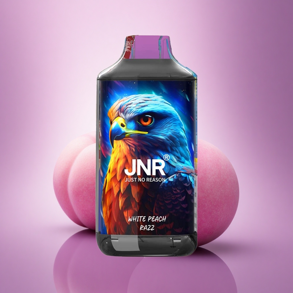 JNR Falcon 16000 Baltā Persiku Aveņu Dual Mesh Coil 850mAh 22ml Nikotīns 0% 2%