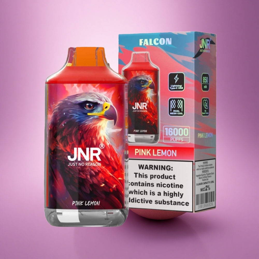JNR Falcon 16000 Rozā Citrons ar 850 mAh un 2% nikotīna saturu