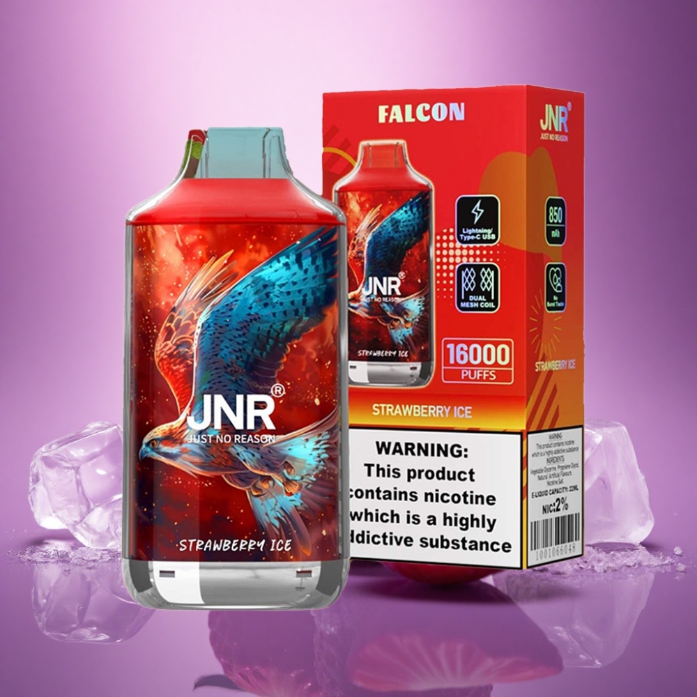 JNR Falcon 16000 Zemenes Saldējums ar 850 mAh un 2% nikotīna