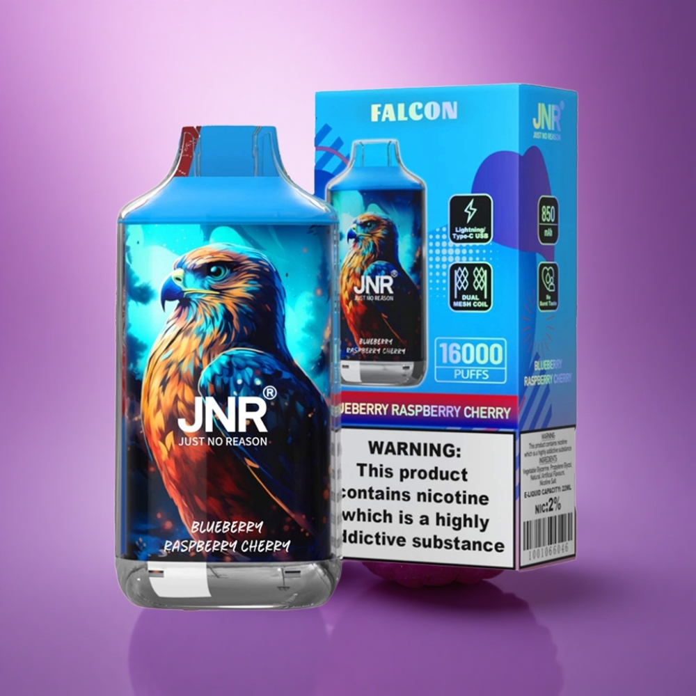 JNR Falcon 16000 Zemenu Aveņu Ķiršu 850 mAh 22ml Divkāršais Sietains