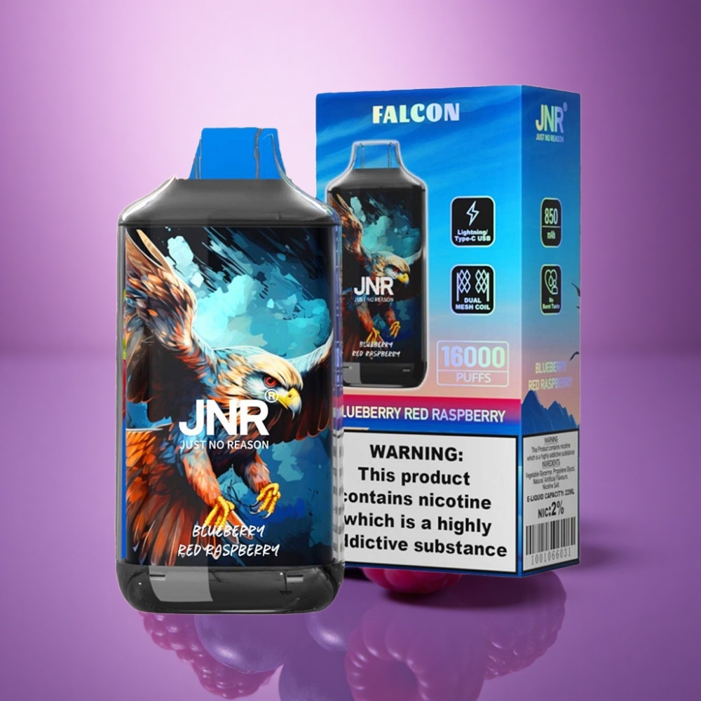 JNR Falcon 16000 Zilā Īrene Sarkanā Aveņa 850 mAh 2% nikotīna