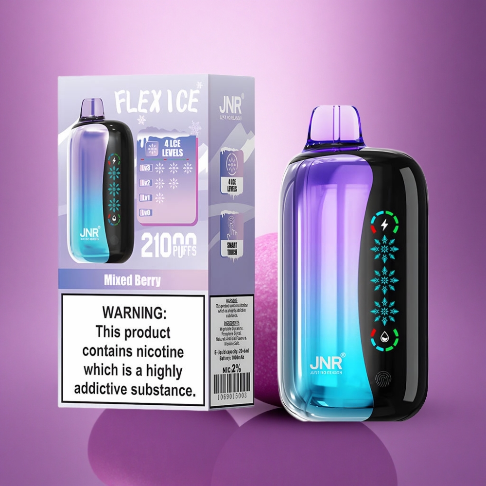 JNR Flex Ice 21000 Jauktu ogu ledus regulējams 1000mAh izmērītāja vape