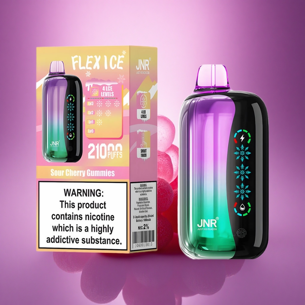 JNR Flex Ice 21000 Skābā ķiršu gumijas ar pielāgojamu ledu un 1000mAh