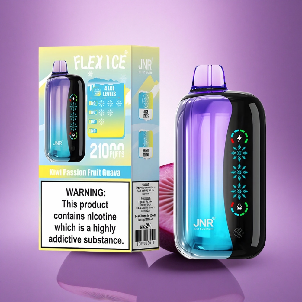 JNR Flex Ice 21000 Ķīviu Pasifrutu Gvajava ar pielāgojamu ledu un 1000mAh bateriju