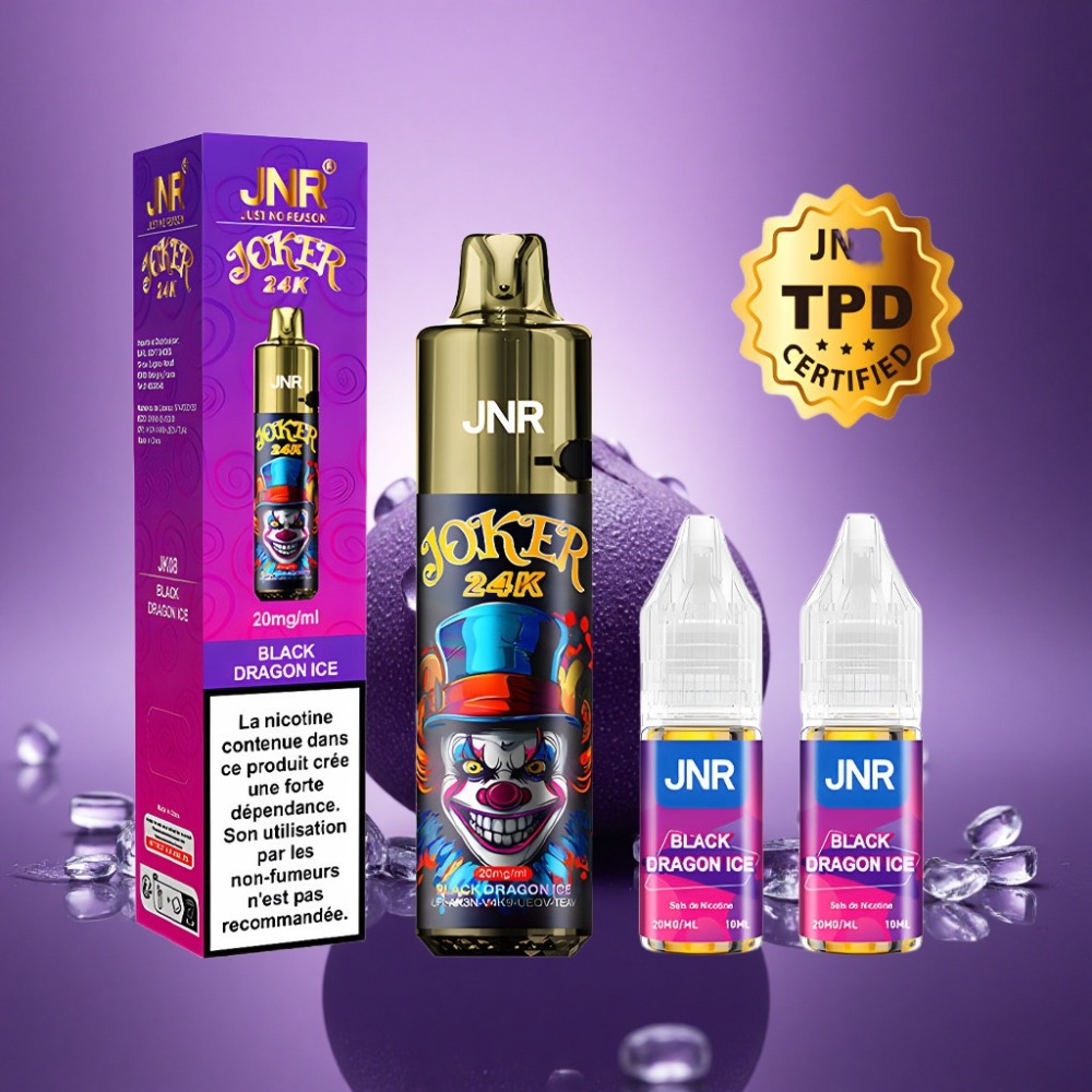 JNR Joker 24K Melnais Pūķis Ledus ar 2% nikotīna un 800mAh