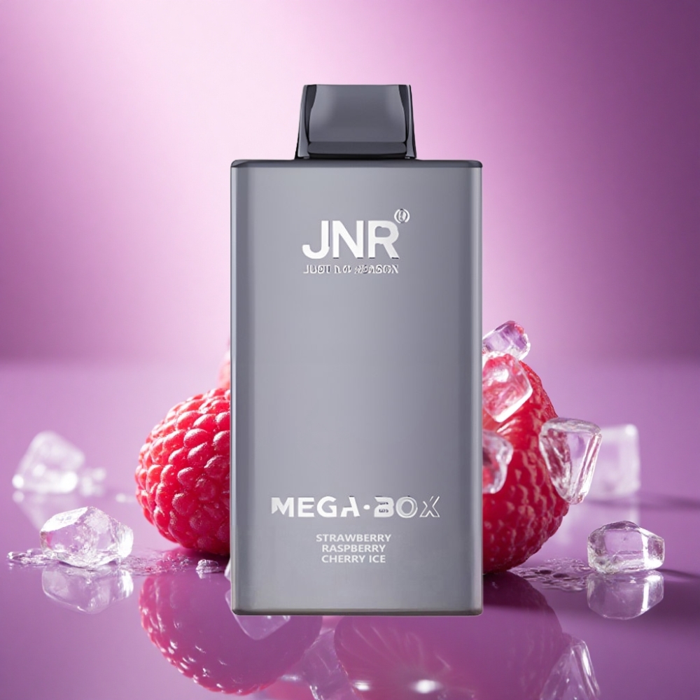 JNR Mega Box 25000 Zemeņu Aveņu Ķiršu Ledus ar 30ml E-šķidrumu un 2% Nikotīna
