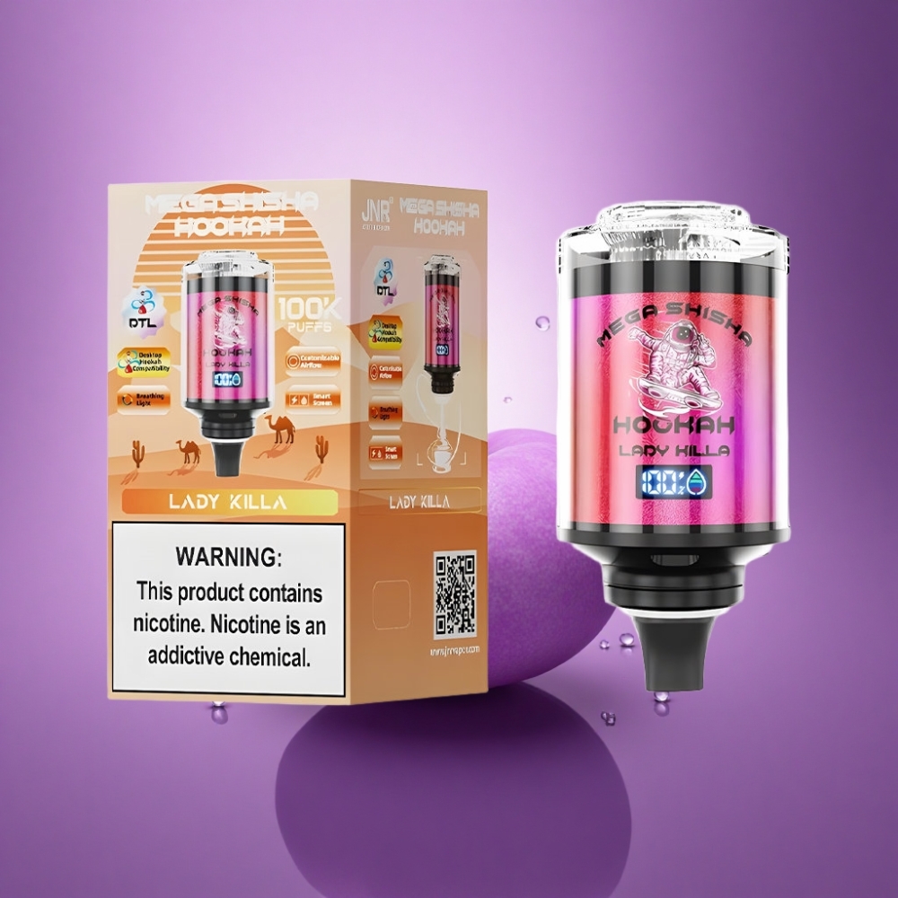 JNR Mega Shisha Hookah 100K Dāma Nīcinātāja 2200mAh 2% nikotīns