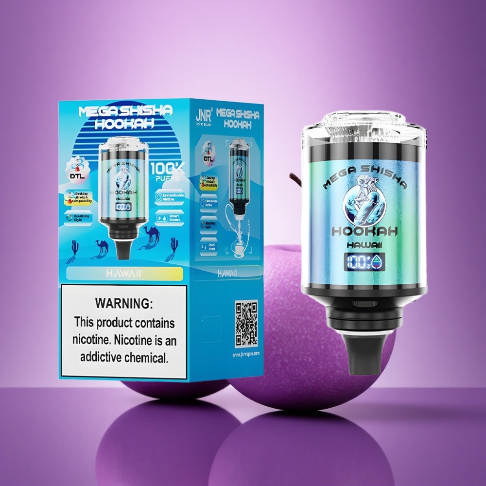 JNR Mega Shisha Hookah 100K Havaju 2200mAh 2% nikotīna šiša