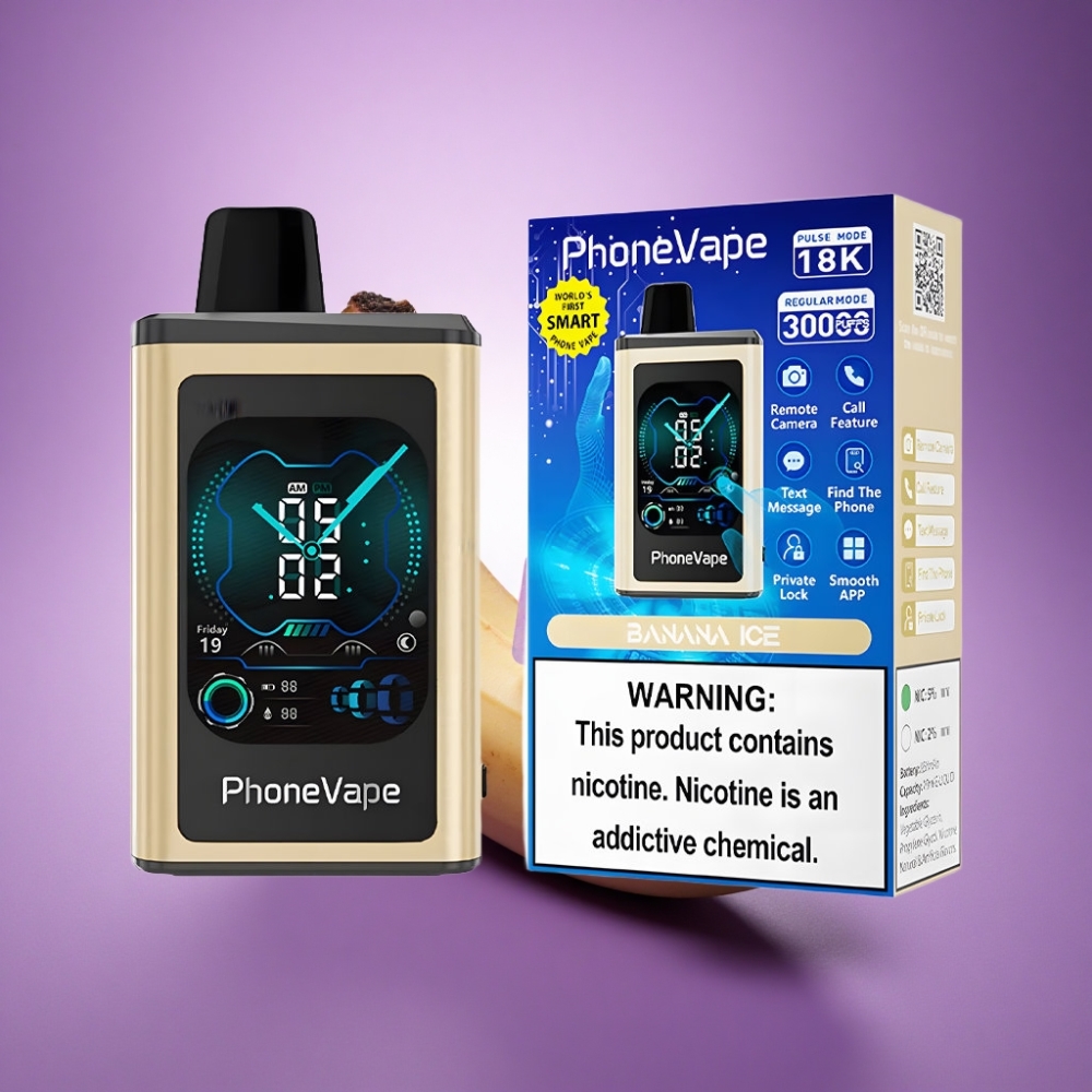 JNR PhoneVape 30000 Banānu Ledus ar Adjustable Airflow un 5% Nikotīna