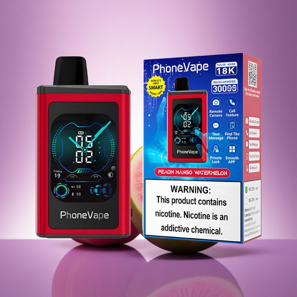 JNR PhoneVape 30000 Persiku Mango Arbūzs ar Adjustable Airflow un 850mAh