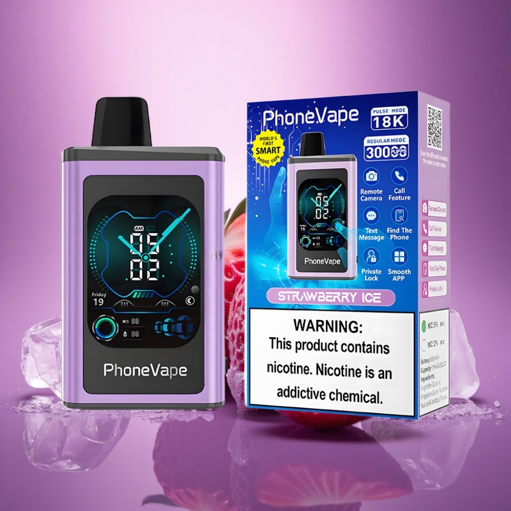 JNR PhoneVape 30000 Zemeņu Ledus ar Adjustable Airflow un 850mAh